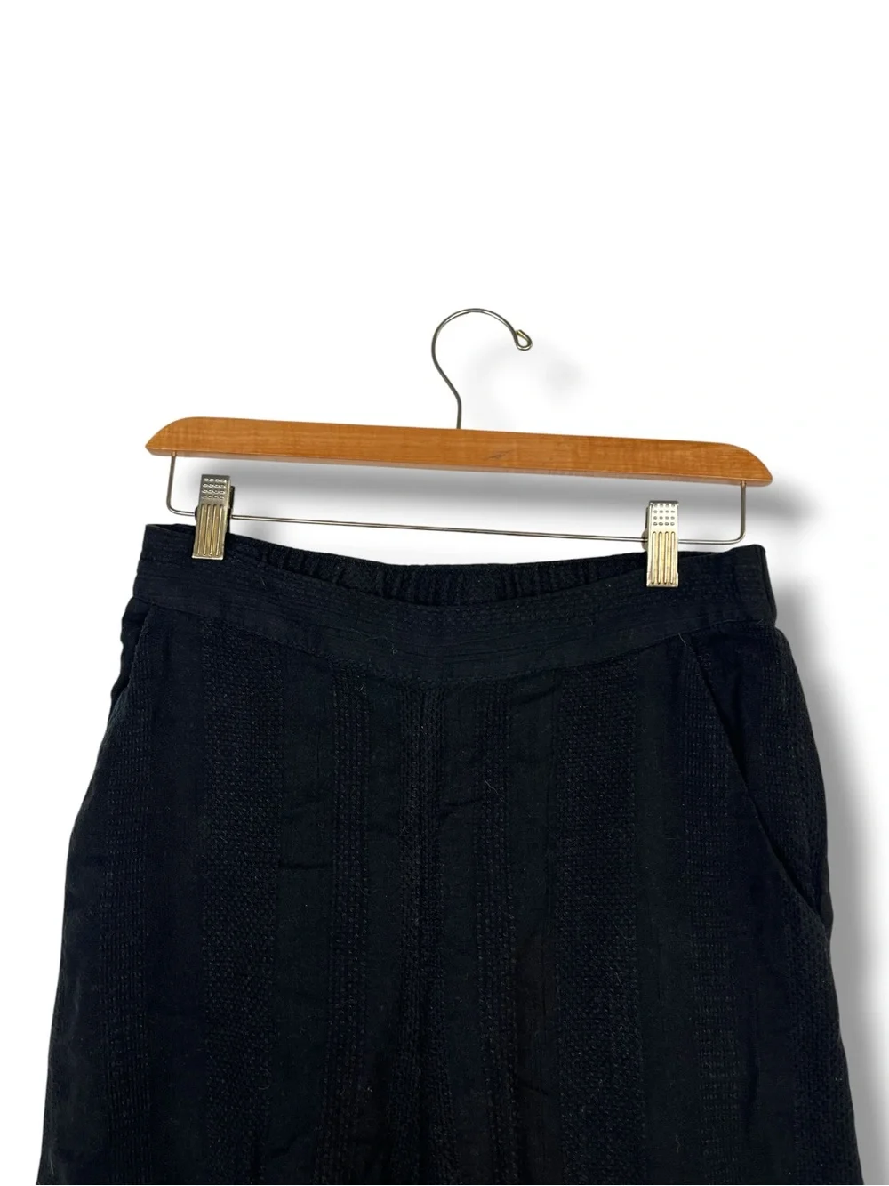 Free People Banita Black Endless Summer Wide leg Pants Pull On S Linen Cotton